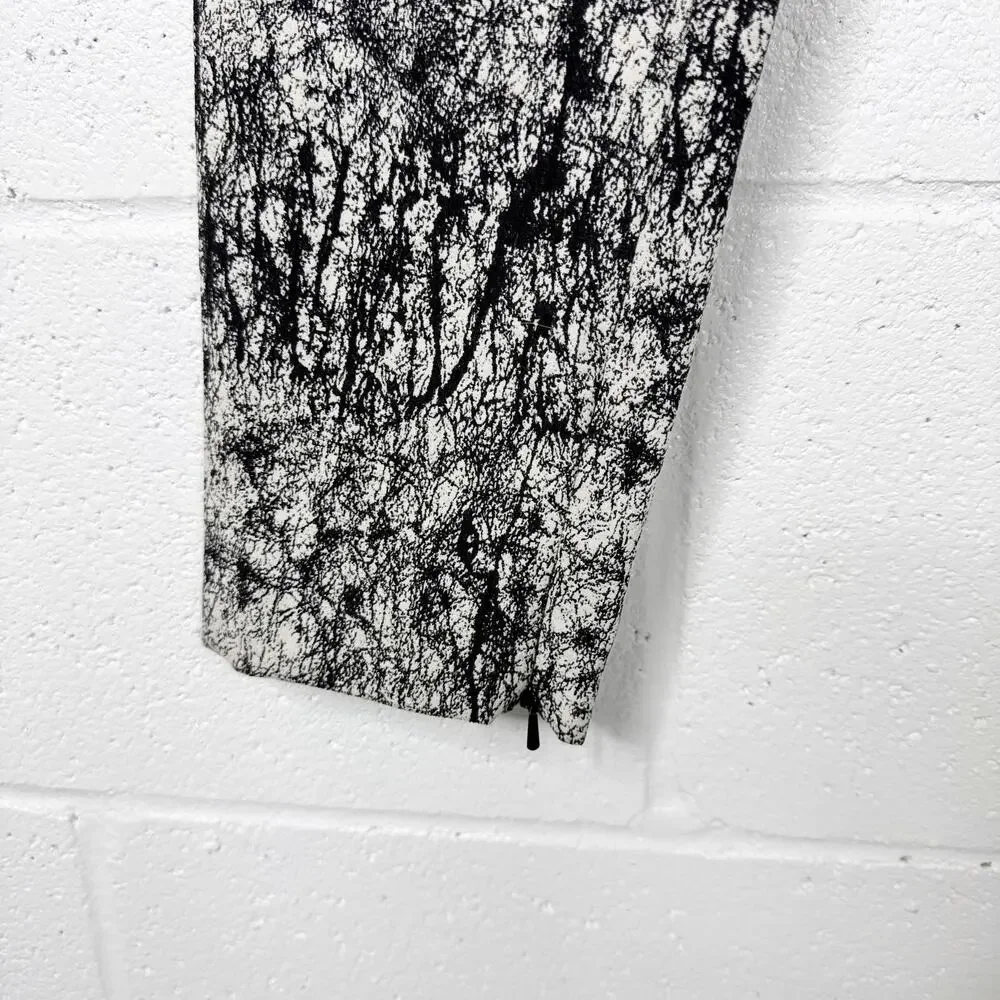 French Connection Abstract Print Skinny Pants‎ Womens Size 6 Black White